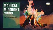 🔥 MAGICAL Midnight Campfire 🔥 10 hours of 4K Dancing Crackling Colored Flames Promotes Better Health