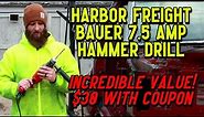 Harbor Freight Bauer 7.5 Amp Hammer Drill Initial Review by @GettinJunkDone