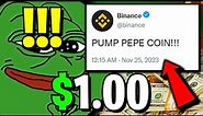 BREAKING: BINANCE TURNS PEPE INTO A $1.00 GIANT THIS MONTH!!! - PEPE COIN NEWS TODAY
