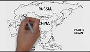 Map of Asia Continent: Countries and their location / Asia Political Map / Asia Map with Countries
