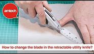 How do you change the blade in the retractable utility knife?