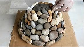DIY stone flower pots easy at home | Project craft with pebbles | Amazing Ideas for your garden