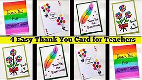 4 Easy Thank you Card for Teachers | Handmade Thanks Giving Card | DIY card ideas | Greeting Card