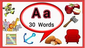 Letter A Words for kids/Words starting with A/letter A words/A for Words/Alphabet A
