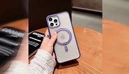 360°Rotatable Ring for iPhone 12/12 Pro Case with Magnetic/Invisible Stand Compatible with Magsafe Military Standard Protection Shockproof Matte Translucent Phone Case Slim Cover,All in 1/Purple