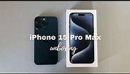 Unboxing iPhone 15 pro max (blue titanium) 🌙 | accessories + camera test