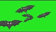Cartoon bats flying - Green screen (no copyright, Royalty free) Halloween