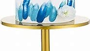 12 inches/ 30cm Gold Cake Stand, Simple Style Metal Round Wedding Event Birthday Party Dessert Cupcake Pedestal Display Plate (Gold, Diam 12")