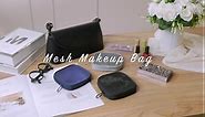 Weewooday 4 Pcs Mesh Makeup Bag Mesh Cosmetic Bag Travel Toiletry Bag with Zipper Mini Makeup Cosmetic Travel Toiletry Purse Bag for Daily Toiletries Accessories(Black, Small)