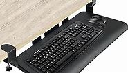 SONMINDRC Keyboard Tray Under Desk，Sturdy C Clamp Mount System,26.3" x 11" Slide-Out Computer Keyboard Drawer，Fits Full Size Keyboard and Mouse,for Home or Office|for Desks Up to 1.5",Black