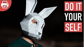 How to make a Bunny / Rabbit Mask with Paper or Cardboard | DIY Printable Template