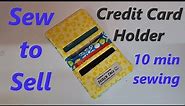 Sew to Sell Credit card holder DIY Beginner gift card pouch business cards slot 10 minute sewing
