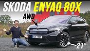 Skoda Enyaq SportLine 80x AWD driving REVIEW EV SUV