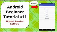 Android Beginner Tutorial #11 - ListView Filter and Search Bar