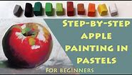 How to paint an apple in Pastel with a limited palette for beginners