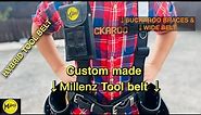 Custom tool belt made to the clients request including fitting it to a set of Buckaroo braces & belt