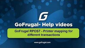 Printer mapping for transactions | GoFrugal RPOS7 | English