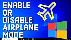 How to enable or disable Airplane mode on Windows 10 | How to turn off airplane mode in Windows 10