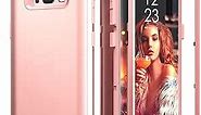 IDweel Galaxy S8 Case, Galaxy S8 Case Rose Gold for Women Girls, 3 in 1 Shockproof Slim Hybrid Heavy Duty Protection Hard PC Cover Soft Silicone Rugged Bumper Full Body Case (Rose Gold)