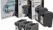 LD Products Remanufactured Ink Cartridge Replacements for HP 15 & HP 17 (3 Black, 2 Color, 5-Pack) Compatible with Deskjet 825, 825C, 825Cvr, 840, 840C, 841, 841C, 842, 842C, 843, 843C, 845, 845C