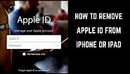How to Remove Apple ID from iPhone or iPad