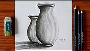 Still Life Drawing Step By Step | Pencil Shading Process of Pots | Pencil Drawing For Beginners |