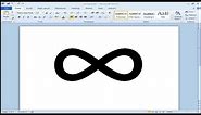 How to insert infinity symbol in Word