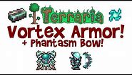 Terraria How to Craft Vortex Armor & Phantasm Bow! (vs Shroomite, build & set bonus, 1.3)