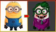 Minions Transformation Zombie Joker - Minions Cartoon Art