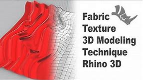 Create Fabric Texture in Rhino 3D Tutorial- Beginner CAD #440