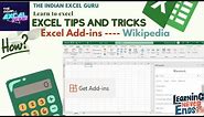 How to Get Wikipedia as an Excel Add-ins