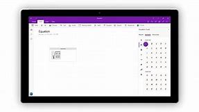Create equations in OneNote using Equation Tools