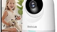 Smart Pan Tilt Camera, 2K WiFi Indoor Home Security Dome Camera with Human and Motion Detection, Night Vision Baby Monitor, Compatible with Alexa
