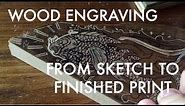 Wood Engraving from Sketch to Print : Holy Carp!