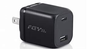 FGY USB-C Phone Charger 30W Wall Charger 2 Ports Foldable Fast Charger Type C Power Adapter for iPhone 14/13/12/11 Pro, Pro Max, XS Max, XS, XR, X, Mini (Black)