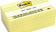 Post-it Notes, 3x5 in, 5 Pads, Canary Yellow, Clean Removal, Recyclable