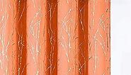 Valentines Peach Curtains for Bedroom Girls, Thermal Insulated Wave Foil Print Grommet Blackout Draperies for Kitchen Drapes Room Darkening Panels/Drapes for Bedroom(52 x 63 Inch, Peach, 2 Panels)
