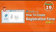 Create Registration Form In HTML Without CSS Session 19 | HTML5 | Tutor Pratik