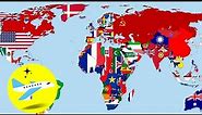 Todos los PAÍSES DEL MUNDO👉Vuela y aprende los nombres de los países/Mapa mundial✈️