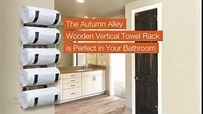 Autumn Alley Rustic Farmhouse Towel Rack for Rolled Towels – Stunning Barn Wood Farmhouse Bathroom Decor for Wall – Expertly Inlaid Wood with Matte Black Bar for Western Bathroom Decor