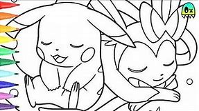 Pokemon Coloring Pages Pikachu Eevee and Sylveon Coloring book Fun