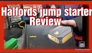 Halfords advanced jump starter pack unbox and review.