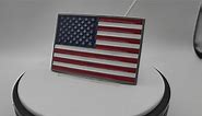 American National Flag Belt Buckle Red