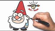 how to draw Gnome from Gravity falls Step by step Easy