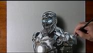 Drawing time lapse: Iron Man - hyperrealistic art