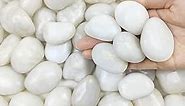 40lbs Polished White River Rocks for Outdoor Landscaping, 1-2 Inch Decorative White Pebbles for Plants, Vase, Terrarium, White Stones for Planter, Garden Rocks and Yard Paver Rocks