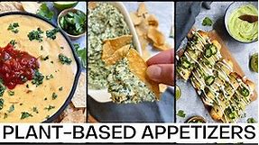 Vegan Appetizer Recipes for Parties 🌱🎉 Spinach Artichoke Dip, Chickpea Taquitos and more!