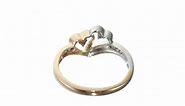 14k Two-Tone Rose and White Gold Diamond Heart Ring (1/10 cttw, H-I Color, I2-I3 Clarity)