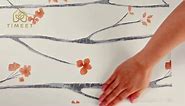 Timeet Floral Wallpaper Peel and Stick Wallpaper Boho 16.14"x393.7" Flower Wallpaper Tree Contact Paper Self Adhesive Removable Wallpaper for Walls Covering Vinyl Roll