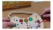 flycoost Montessori Toddler Busy Board Sensory Toys for Toddlers Wooden Autism Sensory Toy, Toddler Switch Board with 17 LED Lights for Kids 1-6 Year Olds to Develop Fine Motor Skills.